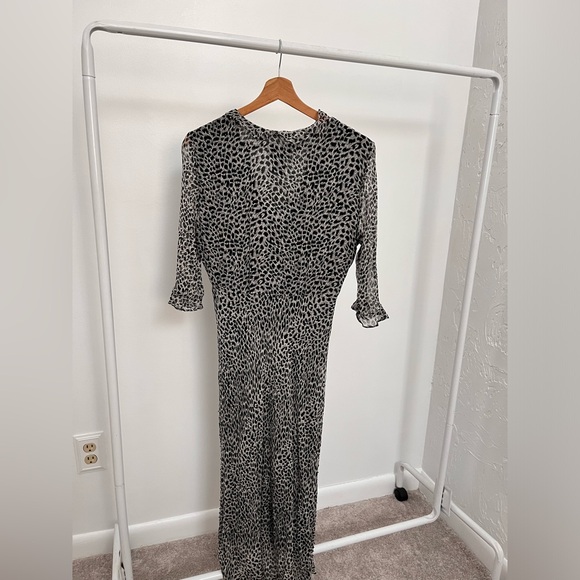 Vintage 100% Silk ICE Dress Black/White Animal Print SIZE 10 Beaded Y2K - Picture 6 of 16